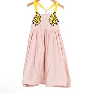 Stella McCartney Kids Pink Dress with Yellow Banana Design